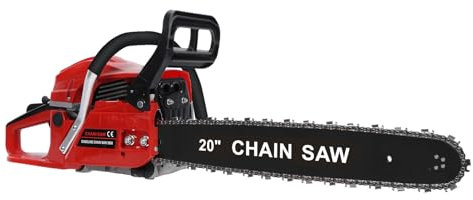 2 Takt 58CC Benzin Kettensäge 2,99 PS Motorsä Benzin mit 51cm/20 Schwert/-Kette, Automatische Ketten-Chemierung, Anti-Schaudern, überhitzungsschutz
