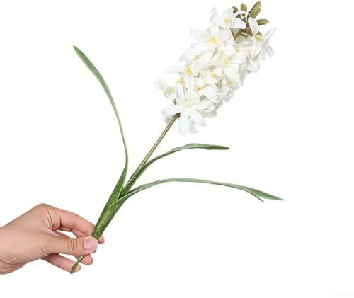 Fleurs artificielles en jacinthe violette en soie pour mariages, maisons et restaurants (blanc)