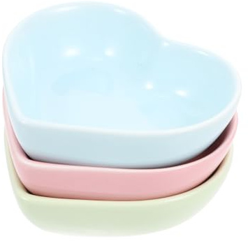 Luxshiny 3 st Hamster Foderskålar i Keramik Hjärtformade Matskålar för Små Husdjur för Hamstrar och Chinchillor Söt och Hållbar Design