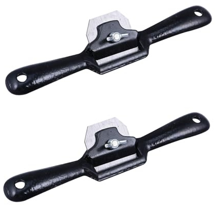 HOMSFOU 2 Pièces Raboteuse à Main Réglable avec Base Plate Outil de Rabotage Monofilament pour Bricolage Double Vis Fond Plat à Usure Durable et Stable pour Amateurs et Famille