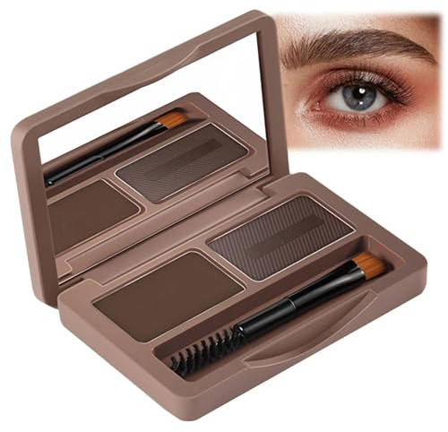 2-in-1 Eyebrow Powder Kit, Eyebrow Pomade – Includes Palette, Pencil, Pomade & Tint in Medium & Dark Brown Shades, Ideal for Brow Dye, Touch-Ups, Contouring, Hairline & Face Definition