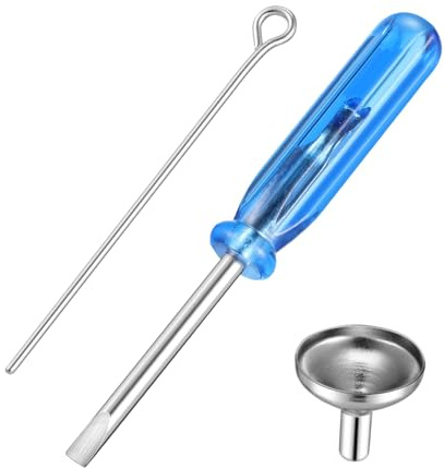 DIYEAH Mini Embudos de Acero Inoxidable para Joyería Cremación y Urnas Kit Compacto con Embudo Pequeño y Destornillador Azul para Rellenar Relicarios y Frascos de Cenizas