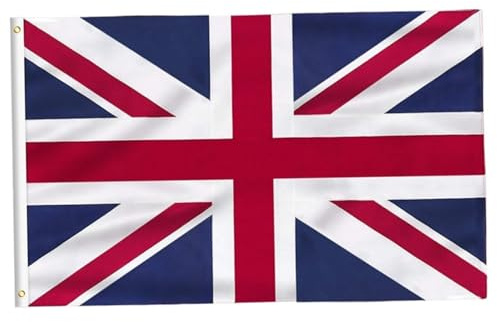 Bandera británica de 3x5 pies, tela Oxford resistente para exteriores, bandera del Reino Unido con ojales de latón, colores vibrantes y a prueba de decoloración
