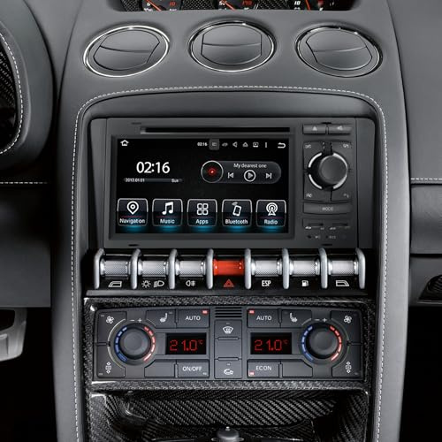 CarPlay für Lamborghini Gallardo Radio Ersatz 7 Zoll Touchscreen Android Auto Vollbild Spiegelung App Wi-Fi Split Screen YouTube Spotify Navigation Google Maps Fahrzeugkameras (128 GB)