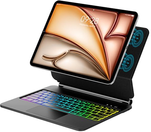 WINCHKING Magic Keyboard para iPad Air de 13 pulgadas (M3 2025 y M2 2024) + iPad Pro de 12.9 pulgadas de 6ª a 3ª generación (2022-2018), funda delgada con trackpad multitáctil, soporte flotante y