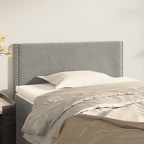 sephironlbb Kopfteil Hellgrau Samt 80x5x78/88 cm Polsterkopfteil mit Holzbeinen, höhenverstellbar, Wandkissen für Schlafzimmer, komfortable Rückenstütze zum Lesen und Anlehnen