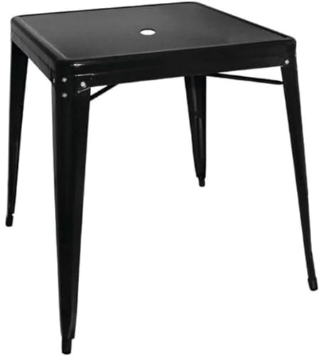 Bolero - GC867 Bistro Tisch aus Stahl, quadratisch, 668 mm, für Innen- und Außenbereich, Garten, Veranstaltungen, Hochzeit, schwarz