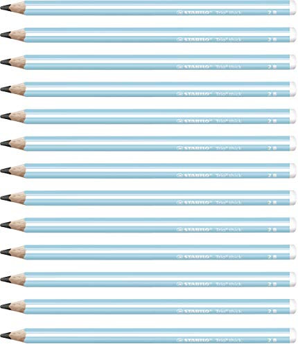 STABILO - Bleistift - Trio dick in blau - 12er Pack - Härtegrad 2B
