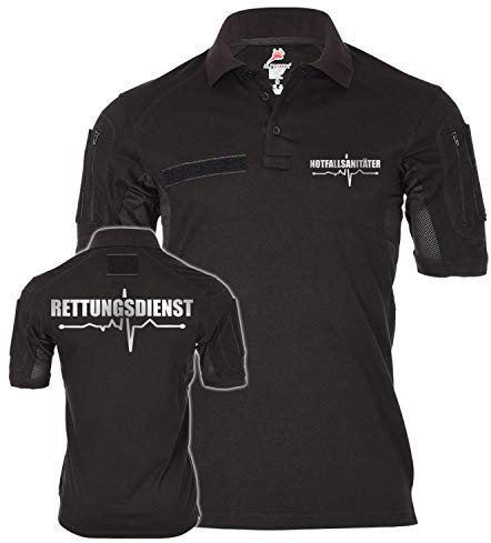 Copytec Notfallsanitäter Rettungsdienst Polo (reflektierend) #24674, Größe:XL, Farbe:Schwarz