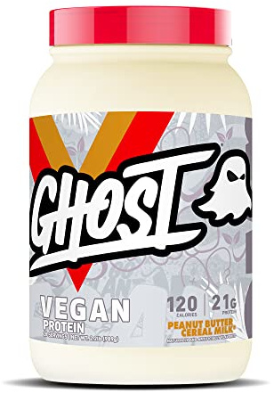 GHOST Vegan Protein 980g, 28 Servings, 20g of Protein, 120 Calories (Peanut Butter Cereal Milk)