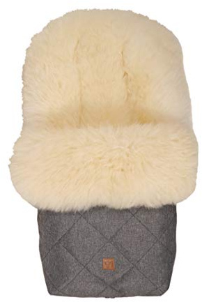 Kaiser Lammfell Fußsack Nelly Limited Edition Lammfell milky sand anthracite melange