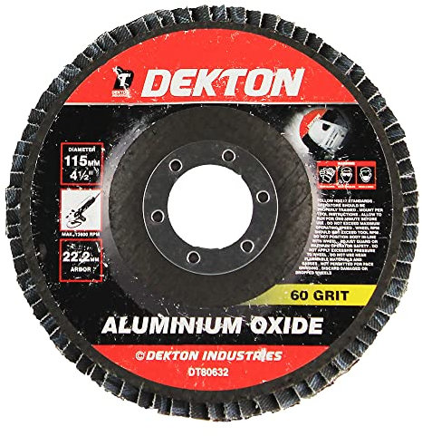 Dekton 115mm Aluminium Oxide Flap Disc 60 Grit-Achieve Smooth, Quality Finishes|Diameter 115mm|22.2mm Arbor|Max.13600 Rpm|Made With Aluminium Oxide| Ideal For Aggressive Material Removal Blending