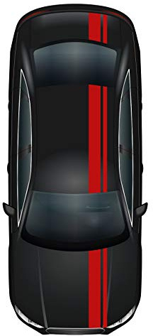 Finest Folia Rennstreifen Aufkleber Auto Karminrot Racing Stripes Sticker | Dekor für Motorhaube, Dach, Heck oder Seite mit 2 Tuning Streifen 5mx15cm und 10mx5cm selbstklebend wetterfest UV-beständig