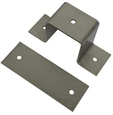 Quadratrohrschelle, Quadratrohr, aus Edelstahl in 20x20, 25x25, 30x30, 40x40, 50x50, 60x60, 70x70, 80x80, 100x100 mit Verbindungsplatte aus Edelstahl (Quadratrohrschelle 40x40 mit Verbindungsplatte)