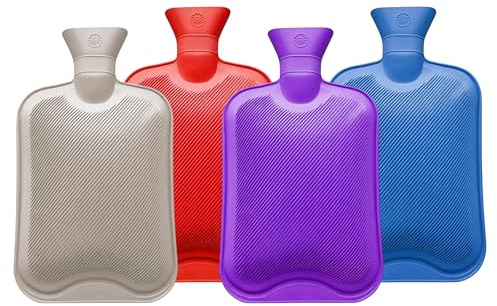 Aspect Hot Water Bottle Sturdy Water Bottle 2L, Hot Water Bag for Pain Relief, Period Pain Warm Feet, Neck, Shoulders, Hot Water Bag, Assorted Colours, Safe and Comfortable (1)