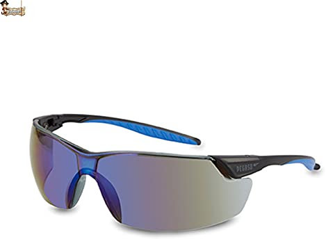 BricoLoco Gafas protección y seguridad en el trabajo. Antirayadura. Antivaho. Antiempañamiento. Protectoras filtro solar 5-2.5. Espejada. Patillas doble inyección.