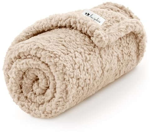 Luciphia Premium Fleece Pet Blanket for Small Medium Dogs Puppy Soft Sherpa Calming Cat Throw Blankets(Beige,41x31 inches)