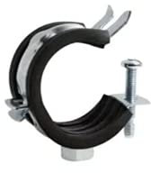 Gelenkrohrschelle mit Schallschutzeinlage galvanisch verzinkt Schnellverschluss M8 Gewinde Schlauchschelle Schraubrohrschelle Stockschraube (10, 14-15 mm 1/4)