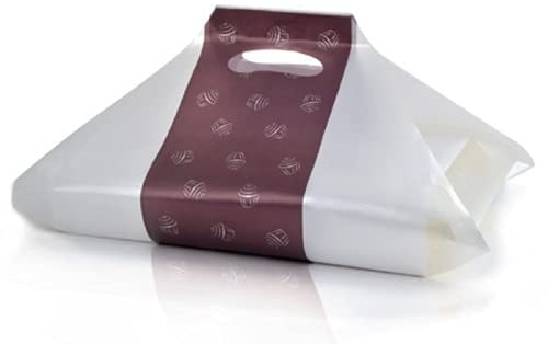 MAQA 100 pz Busta Porta Dolci in plastica, Buste per asporto vassoi per Dolci e Gelato, SWEETBAG KS2