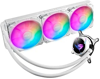 ASUS ROG Strix LC II 360 ARGB White Edition All-in-one AIO Liquid CPU Cooler 360mm Radiator, Intel LGA1700, 115x/2066 and AMD AM4/TR4 Support, Triple 120mm 4-pin PWM Addressable RGB Radiator Fans