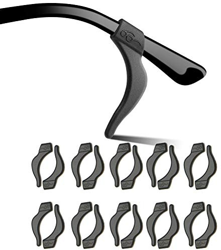 OPUGIT Eyeglass Ear Grip,Silicone Ear Hook, 10 Pairs Soft Comfortable Anti-slip Holder, Eyewear Retainers for Glasses Sunglasses,Black