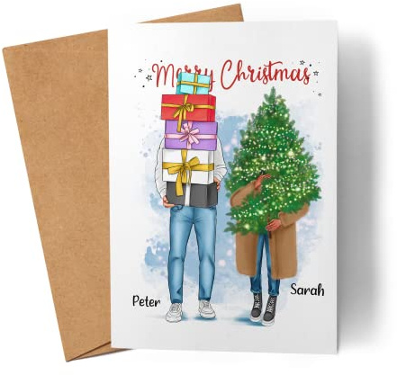 Kiddle-Design Weihnachtskarte Freundinnen Frohe Weihnachten Beste Freundin Karte Personalisiert Grußkarte Faltkarte Geschenkkarte