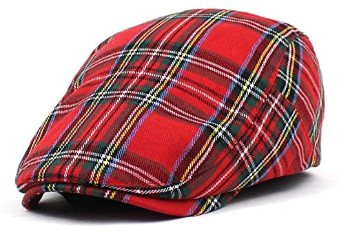 tcax Schiebermütze Herren Streifengitter Baskenmütze Ballonmütze Damen Herren Frühling Sommer Plaid Visiere Duckbill Herringbone Flat Cap
