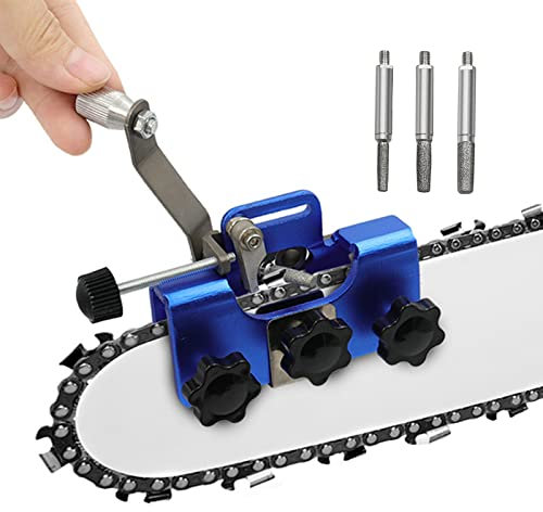Chainsaw Sharpener Jig, Portable Chainsaw Sharpener with 3 Pieces Sharpener, Chainsaw Sharpener Tool, Hand Chainsaw Chain Sharpener Kit