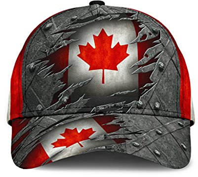 501 Baseball Kappe Mütze Kanada-Flagge, Stolzer Kanadier, 1. Juli, Unabhängigkeitstag, Einzigartige Geschenkidee, Grau Unisex Baseball Cap Atmungsaktiv Leicht Angeln Hüte Für Laufen Kletter