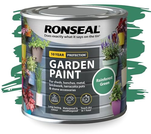 SAVING HUB Garden Paint 250ml – Exterior Multi-Surface Paint for Wood, Fence, Brick, Metal, Stone & Terracotta – Waterproof Weather Resistant Matt Finish for Sheds, Garden & Outdoor Rainforest Green