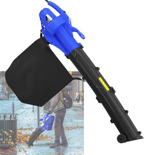 Leaf Blower and Vacuum Garden Vacuum and Shredder, 3 in 1 Function - Vacuum+Blower+Mulcher, 6-Speed Adjutstable Garden Shredder with 35L Leaf Collection Bag, 10:1 Shredding Ratio for Patio Garden