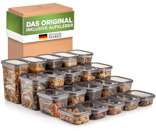 Viwares luftdichte Vorratsdosen mit Deckel | 20er Vorratsbehälter Set | BPA-FREI | Zur Müsli Mehl und Zucker Aufbewahrung | Praktische Aufbewahrungsbox Küche für alle Lebensmittel
