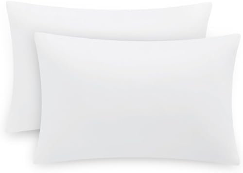 Pamposh Pillow Cases 2 Pack Super Soft Brushed Microfibre Pillow Covers Hypoallergenic Breathable Non Iron Envelope Closure White Pillow Cases