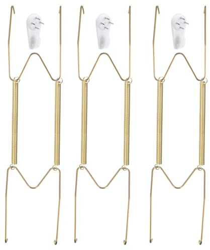 QUARKZMAN 6Pcs Crochet de suspensions pour Assiettes, 14 Pouces en Acier Inoxydable Invisible avec crochet Décoratifs pour Assiettes Décoratives et Œuvres d'Art