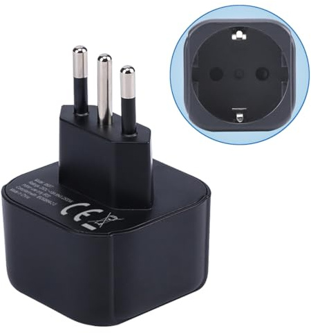 Europa zu Italien/Chile Stecker Adapter, EU Schuko Stecker Fit zu Italienisch/Chilenischer Buchse, Europa/Deutschland/Französisch Typ C/E/F Stecker zum Typ L Reise Stecker Konverter (1 Stück)