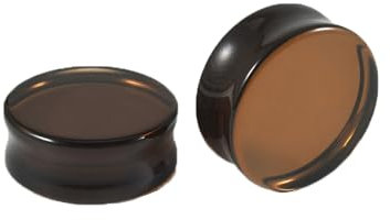 ANAZOZ Flesh Plug 30mm, Single Flared Tunnel Brauner Stecker, Tunnel Plug Glas Ohrringe Piercing 2 Stück
