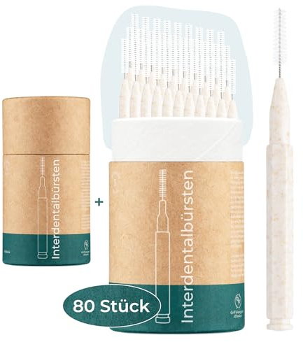 VIGOROUS® 80 Stk. Vorteilspack nachhaltige Interdentalbürsten - ISO 5, 0,8 mm - Zahnzwischenraumbürsten für gründliche Zahnreinigung Zwischenräume - Dentalbürsten - praktische Zwischenraum Zahnbürsten