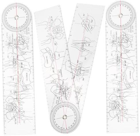 Artibetter Goniometro Medico Portatile Righello Angolare Piccolo Per Misurazione Articolare Trasparente Set Da 3 Pezzi Per Terapia e Riabilitazione