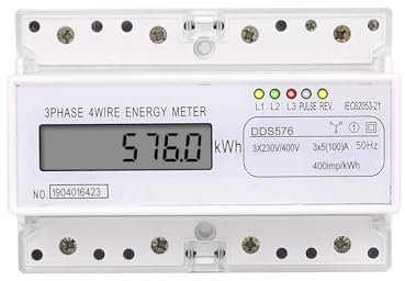 CHIHSS Puissance minuterie Programmable Compteur d'électricité analogique triphasé à 4 Fils Compteur de kWh Consommation d'énergie Rail DIN AC 380V 400V 100A 50Hz(Digital Type DDS576)