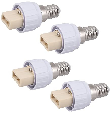 Adattatore Lampada E14 a G9 4 Pezzi Convertitore Base Lampada | Bianco, Metallo e Plastico, Leggero e Compatto, Lavorazione Accurata, Set da 4 Stile Casuale