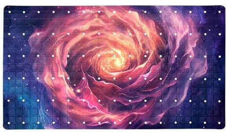 Pink Rose Galaxy Premium rutschfeste Badewannenmatte, schnell trocknend und extra lang, PVC-Material mit Saugnäpfen, sichere und stilvolle Badezimmer-Dekoration