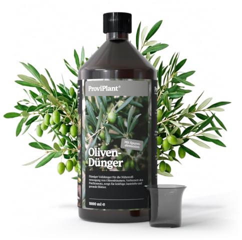 ProviPlant Oliven Flüssigdünger – Spezialdünger für Olivenbäume – 1 Liter Konzentrat für bis zu 200 Liter Gießwasser – Indoor & Outdoor – Made in Germany