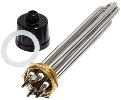 AUPERS 2 Inch/DN50 Copper Thread Water Heater for Boilers 220V/380V 3KW/6KW/9KW/12KW 304 Stainless Steel Tubular Electric Heating Eleme Reality(220V,12KW 355mm 304SUS)