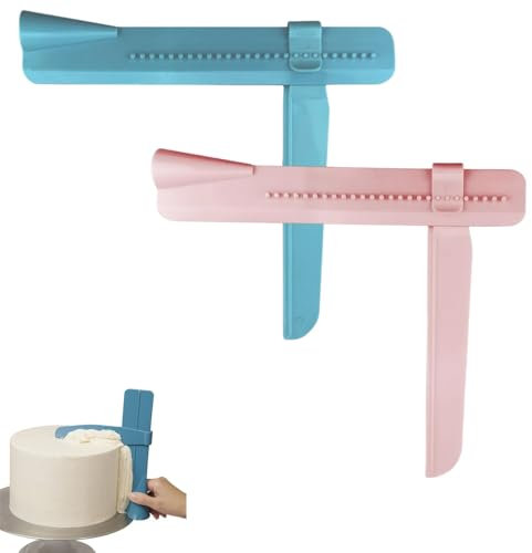Zwenjuan Spatole di Torta,2 Pezzi Regolabile Scraper Torta Raschietto Raschietti in Plastica Torta Regolabile Lisciatrice,per Crema,Fondente,Cake Scraper
