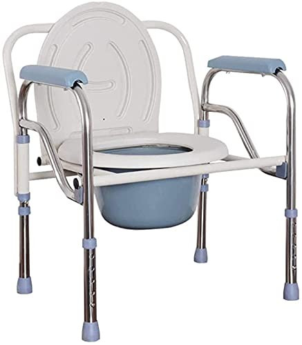 Bariatrischer Toilettenstuhl, zusammenklappbarer Nachttisch-Toilettensitz mit verstellbarem, rutschfestem Design und Griffen, für Erwachsene, Senioren und Behinderte, ideal für häusliche Pflege und