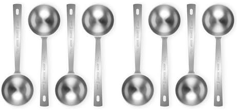 rieder 8 Cucharas Tipo Cuchara para Café: 1 Cucharada de Cuchara Medidora, Cucharas de Café de Acero Inoxidable de 15 Ml, Cuchara Medidora con