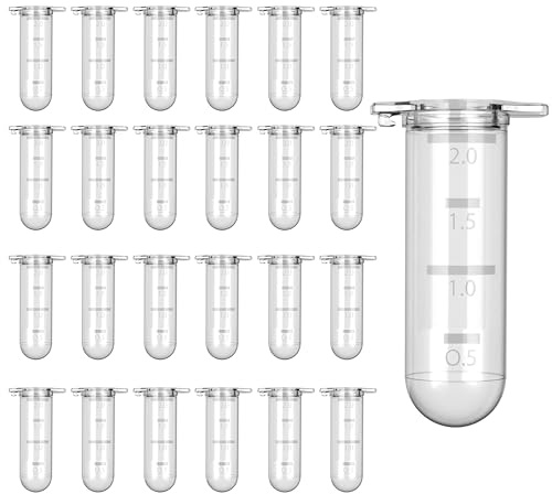 Theracaso Lot de 100 récipients de réaction 2,0 ml - Tubes de centrifugeuse - Capsules en tissu étanches et étanches - Tubes d'échantillons pour laboratoire, échantillons, granules et recherche