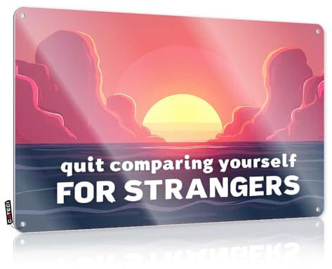 Funny Beer Sign Stop Comparing Yourself To Strangers Tin Sign Tin Signs For Garage(30X40CM)