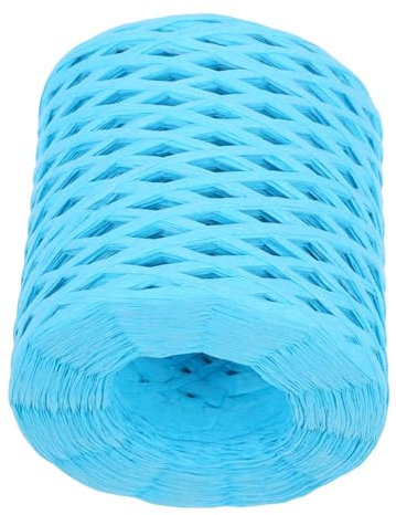 Rollo de cuerda de papel de rafia, cordel azul cielo para manualidades elegantes, 200 cm, para envolver regalos, arreglos florales y proyectos de bricolaje