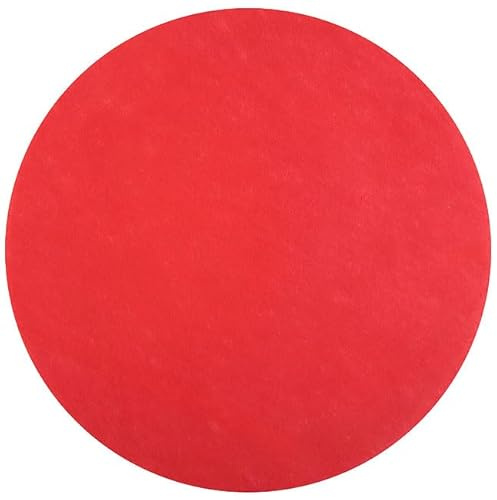 Set de Table Rond en Tissu Non-Tissé, 34 cm, Rouge, Lot de 50 Pièces (Rouge)